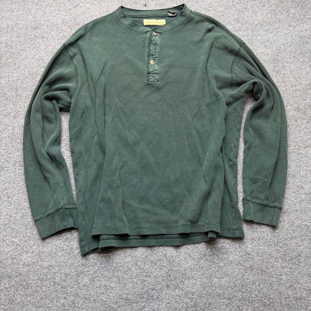 Vtg naturalize Henley thermal size men's xl dark green